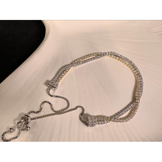 Dobbelt række tennis armbånd